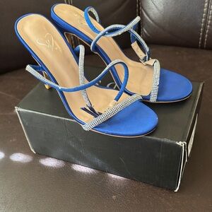 Elegant Blue Strappy Heels